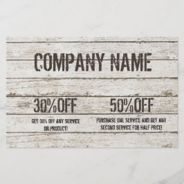 ホワイトウォッシュウッド大工 手入れの行き届いた建設 チラシ