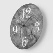 ホワイトウォッシュカウンティウッドファームハウスラージクロック ラージ壁時計 (傾斜)