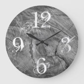 ホワイトウォッシュカウンティウッドファームハウスラージクロック ラージ壁時計 (正面)