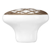 ホワイトウォッシュスタンプアートパイナップル | 木素朴材 セラミックノブ (側面)