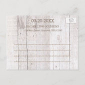 ホワイトウォッシュティール(緑がかった色)バルミツワー救写真日付 案内ポストカード (裏面)