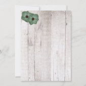 ホワイトウォッシュティール(緑がかった色)素朴結婚式招待状 招待状 (裏面)
