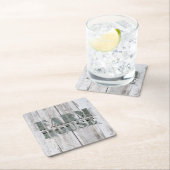 ホワイトウォッシュドのバーンドウッドウェスタンカントリーファームハウス スクエアペーパーコースター (インサイチュ)