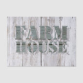 ホワイトウォッシュドのバーンドウッドウェスタンカントリーファームハウス 薄葉紙 (正面)