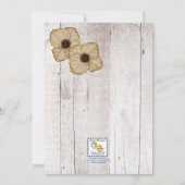 ホワイトウォッシュピンクベビーシャワー招待状 招待状 (裏面)