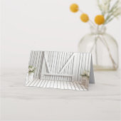 ホワイトウォッシュファームハウスミニマリストテーブル座席表 プレイスカード (裏面)