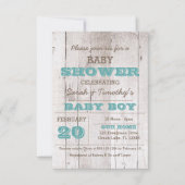 ホワイトウォッシュブルーベビーシャワー招待状 招待状 (正面)