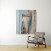 ホワイトウォッシュボートが岸に タペストリー (インサイチュ)