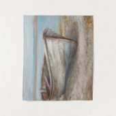 ホワイトウォッシュボートが岸に タペストリー (正面)