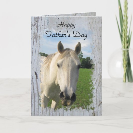 ホワイトウォッシュボード上のグレーの4分の1馬 カード (正面)