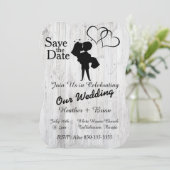 ホワイトウォッシュ結婚式招待状 セーブザデート (スタンド正面)