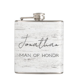 ホワイトウォッシュ ウッド オーダーメイド マン オブ オナー フラスク