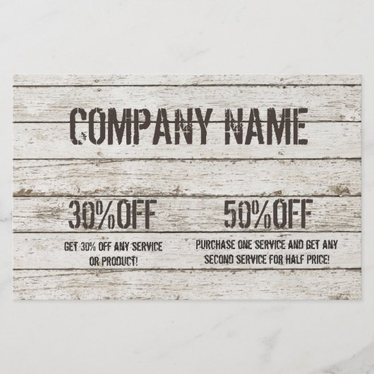 ホワイトウォッシュ ウッド 大工 手入れ DIY 建設 チラシ (正面)