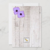 ホワイトウォッシュ ライラック ルスティック ファースト ホーリー コミュニオン 招待状 (裏面)