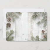 ホワイトウォッ素朴クウッドクリスマスフォトコラージュ シーズンカード (裏面)