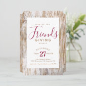 ホワイトウォッ素朴シュ材のフレンドディナー 招待状 (スタンド正面)