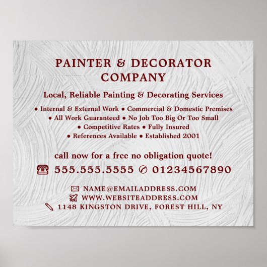 ホワイトウォッ絵を描シュー、画家&デコレータ ポスター (正面)