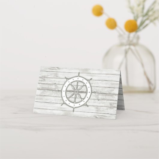 ホワイトウォッ航海のクウッドビーチ結婚式コレクション プレイスカード (裏面)