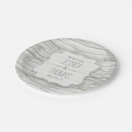 ホワイトウォッ航海のクウッドビーチ結婚式コレクション ペーパープレート (アングル)