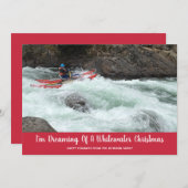 ホワイトウォーターのクリスマスあなた自身の写真フラット シーズンカード (正面/裏面)