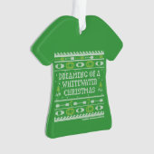 ホワイトウォーターのクリスマスの醜いセーターの夢を見ながら オーナメント (正面)