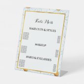 ホワイトウォーターの色のデイジーパターン 台座サイン (正面)