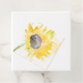 ホワイトウォーターの黄色のひまわりメッセージカード フェイバータグ (インサイチュ)