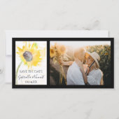 ホワイトウォーターの黄色のひまわり結婚の色 セーブザデート (正面)