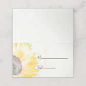 ホワイトウォーターの黄色のひまわり結婚の色 プレイスカード (外部開封)