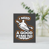 ホワイトウォーターカヤックギフトウォータースポーツパドリング ポストカード (スタンド正面)
