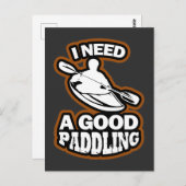 ホワイトウォーターカヤックギフトウォータースポーツパドリング ポストカード (正面/裏面)