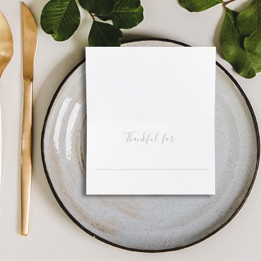 ホワイトウォーターカラーカボンプキンサンクスギビング プレイスカード