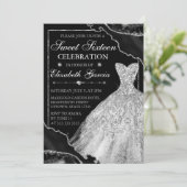 ホワイトウォーターカラードレス&グリッターアガテスウィート16 招待状 (スタンド正面)