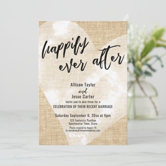 ホワイトウォーターカラーハート ハッピーエバーアフター バルーン 招待状 (スタンド正面)