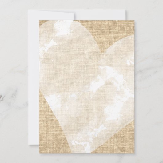 ホワイトウォーターカラーハート 私たち結婚しました 麻の結婚式パーティー 招待状 (裏面)