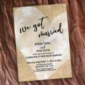 ホワイトウォーターカラーハート 私たち結婚しました 麻の結婚式パーティー 招待状