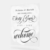 ホワイトウォーターカラー60周年結婚歓迎 アクリルサイン (傾斜)