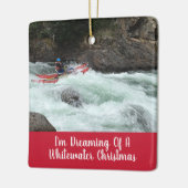 ホワイトウォータークリスマスあなたの写真 セラミックオーナメント (左)