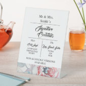 ホワイトウォーターバラシグネチャー結婚のカクテル 台座サイン (インサイチュ)