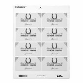 ホワイトウォーターボトルラベルの銀馬蹄形 ラベル (フルシート)