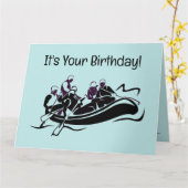 ホワイトウォーターラフティングデザイン誕生日カード カード (黄色い花)