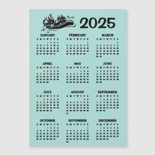 ホワイトウォーターラフティング2025カレンダー磁気カード