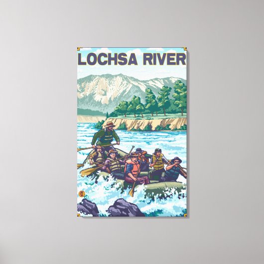 ホワイトウォーターラフティング – Lochsa River, Idaho キャンバスプリント (正面)