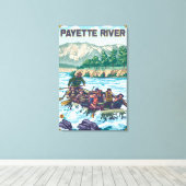 ホワイトウォーターラフティング – Payette River, Idaho キャンバスプリント (インサイチュ (ウッドフロア))