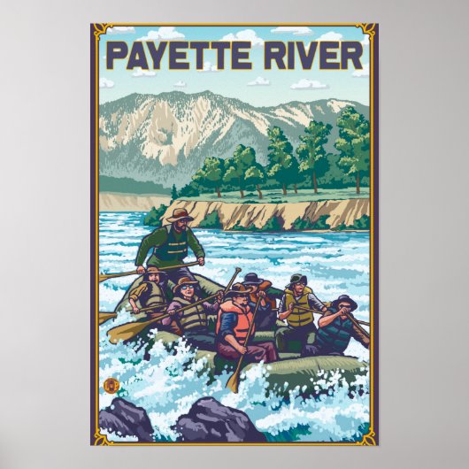 ホワイトウォーターラフティング – Payette River, Idaho ポスター (正面)