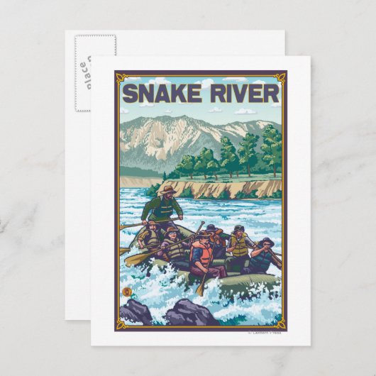 ホワイトウォーターラフティング – Snake River, Idaho ポストカード (正面/裏面)