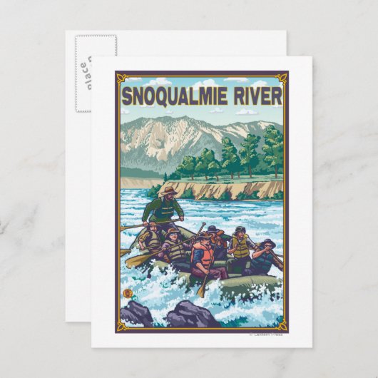 ホワイトウォーターラフティング – Snoqualmie River, ポストカード (正面/裏面)