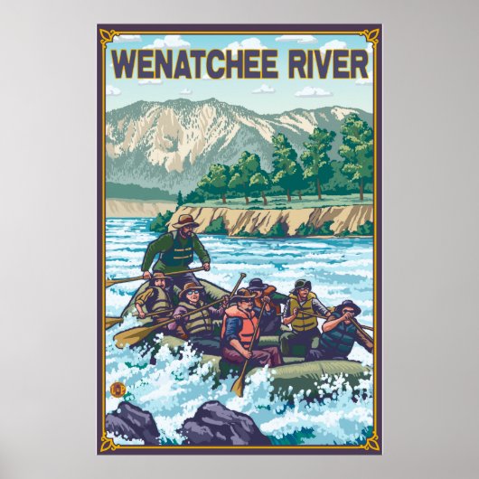 ホワイトウォーターラフティング – Wenatchee River, WA ポスター (正面)