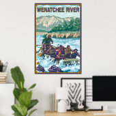ホワイトウォーターラフティング – Wenatchee River, WA ポスター (ホームオフィス)