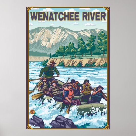 ホワイトウォーターラフティング – Wenatchee River, Washingto ポスター (正面)